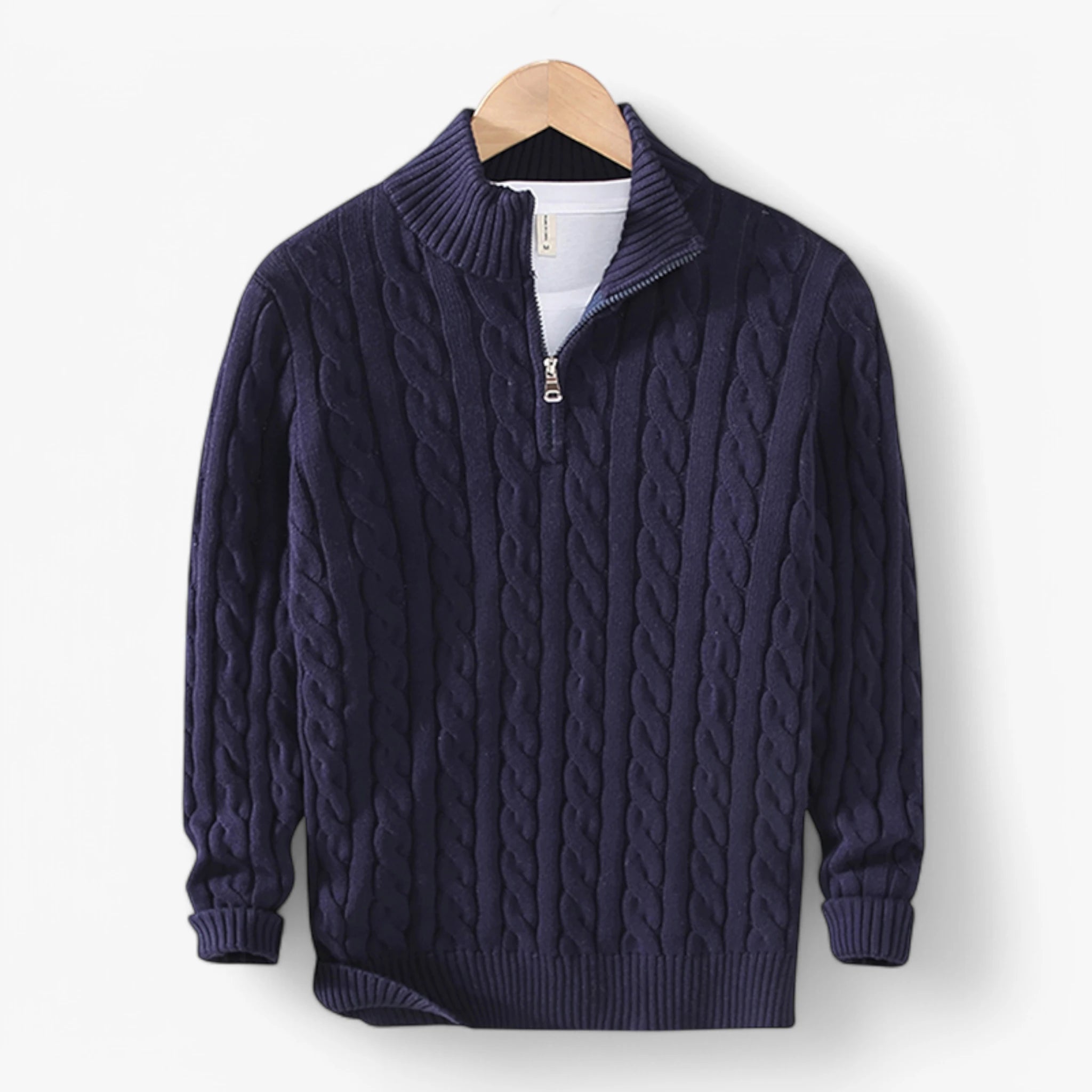 Cable Knit Half-Zip Sweater ROM