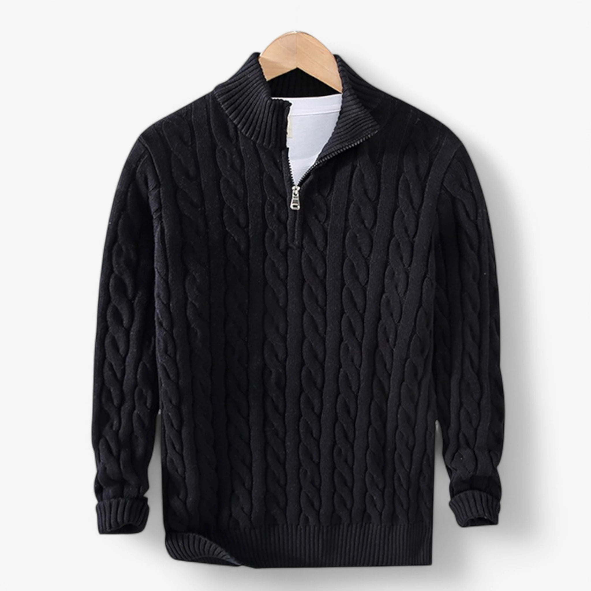 Cable Knit Half-Zip Sweater ROM