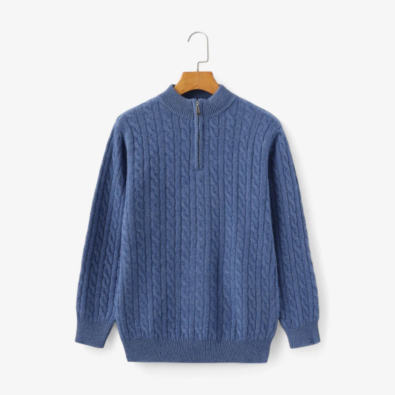 Cashmere Woven Half-Zip Pullover Real Old Money