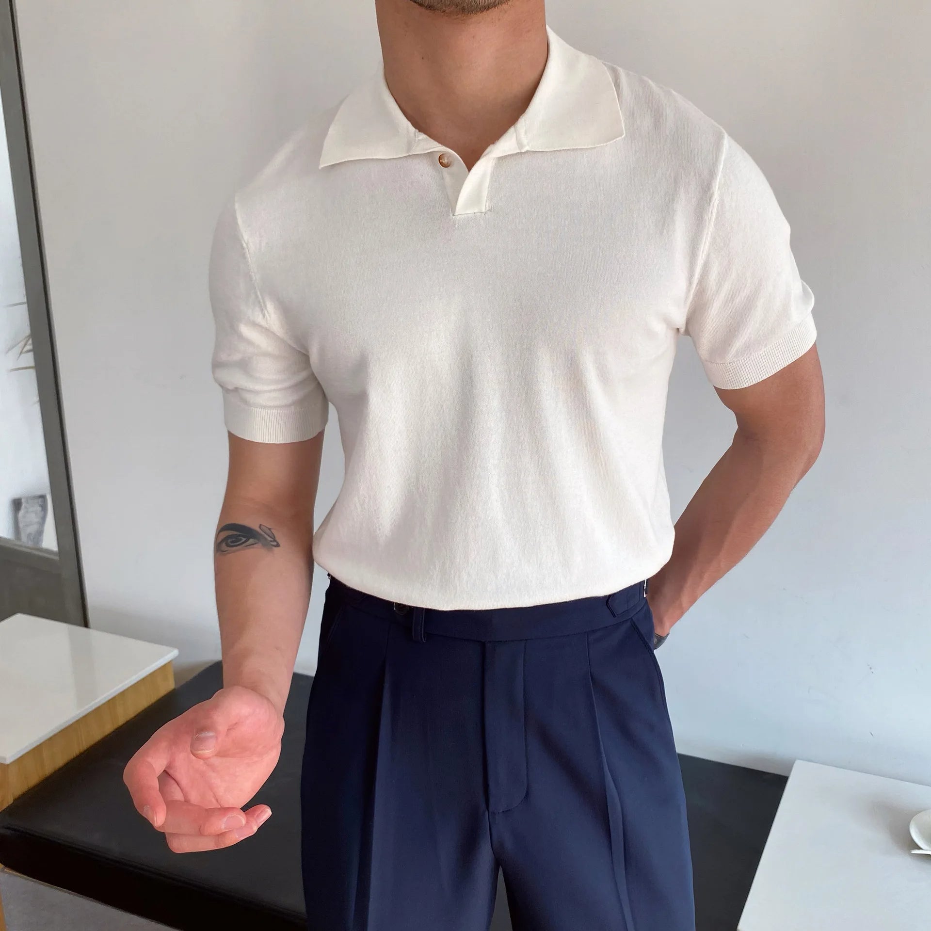 Casual Knit Polo Shirt Real Old Money