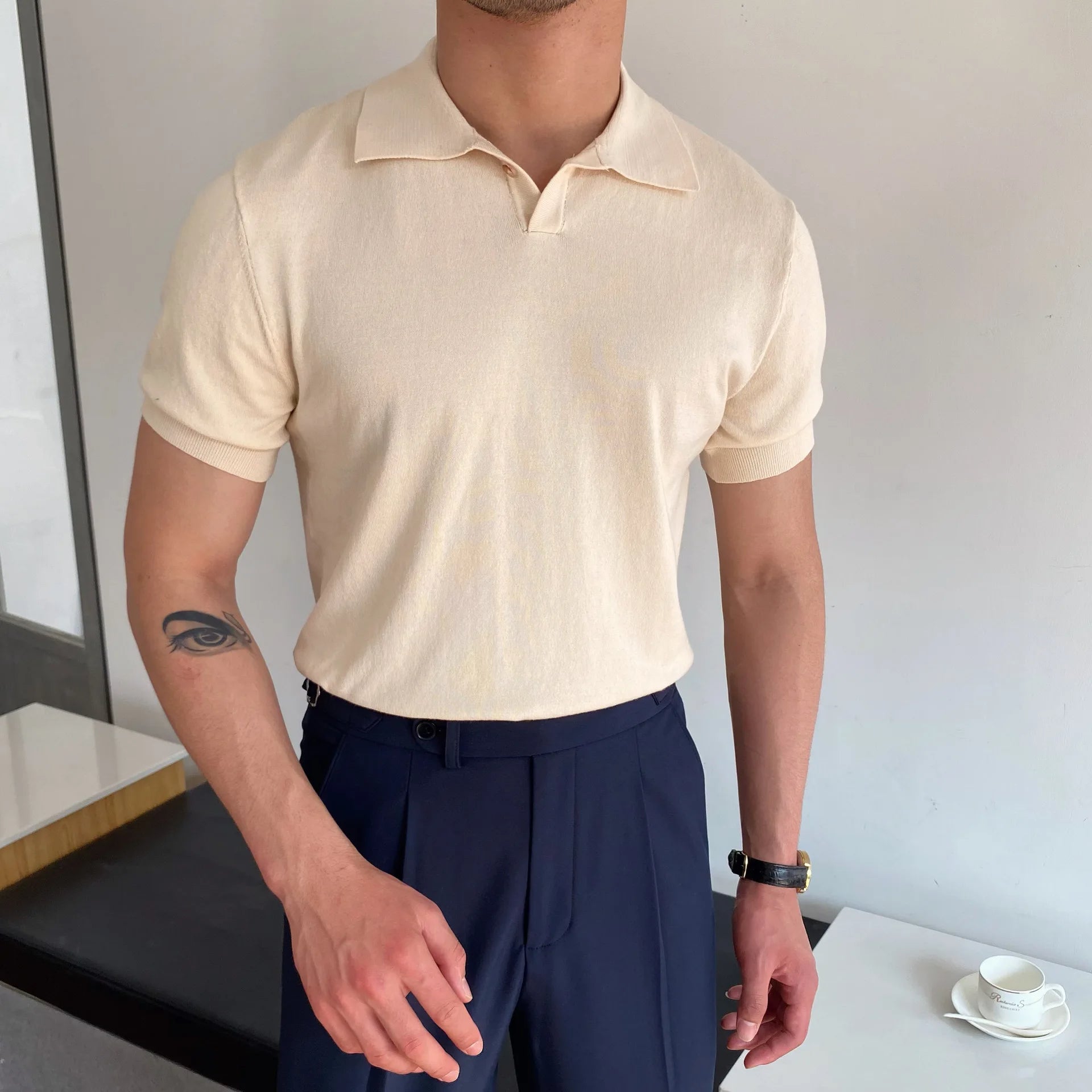 Casual Knit Polo Shirt Real Old Money