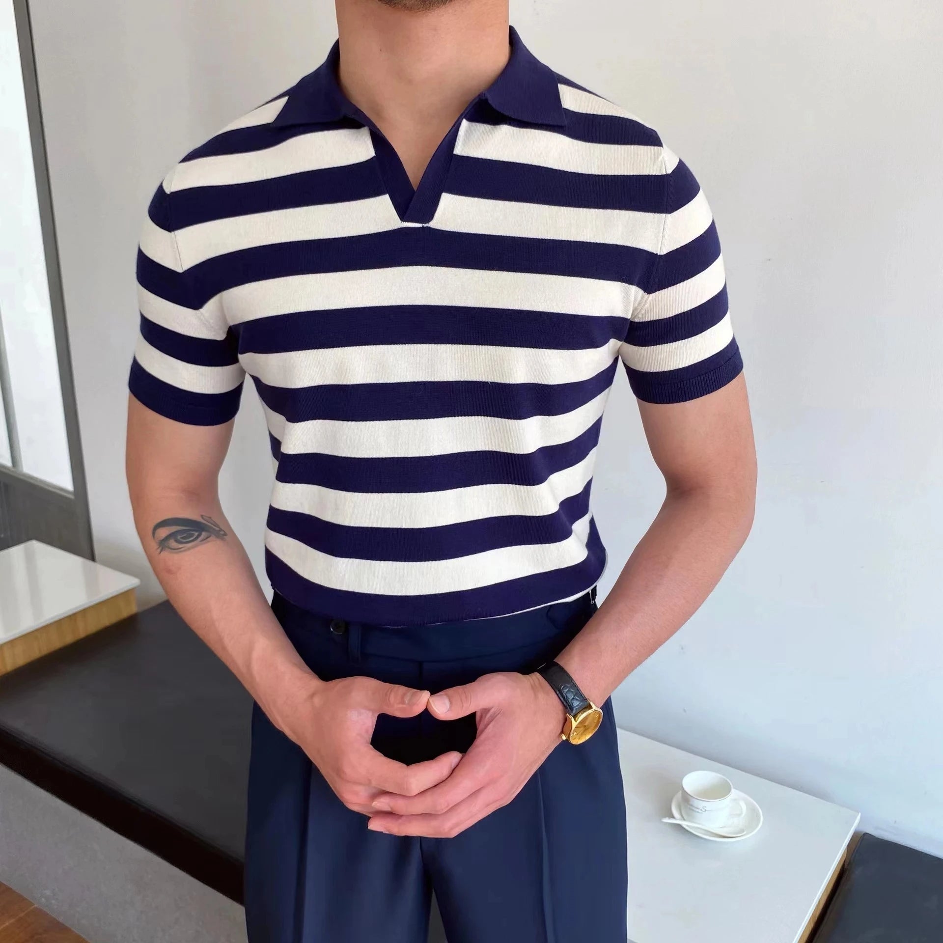 Casual Knit Polo Shirt Real Old Money