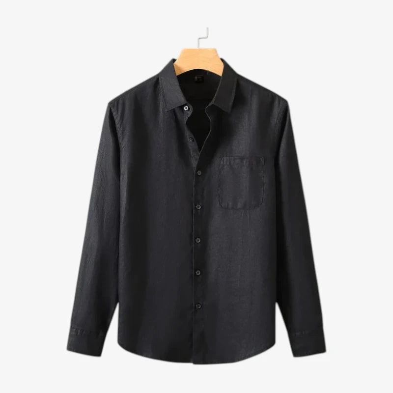 Casual Linen Long-Sleeve Shirt Real Old Money