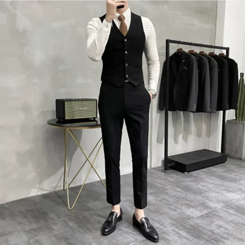 Charcoal 3-Piece Slim Fit Suit Real Old Money