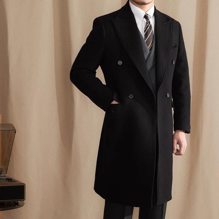 Classic Double-Breasted Wool Overcoat Real Old Money