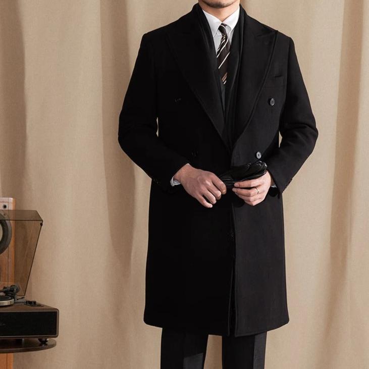 Classic Double-Breasted Wool Overcoat Real Old Money