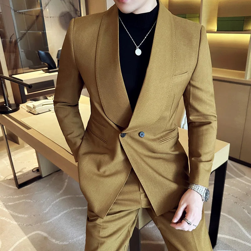Double-Breasted Tuxedo Suit Real Old Money