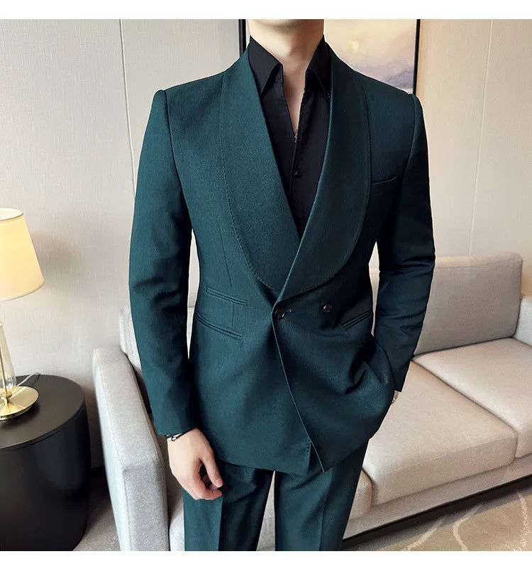 Double-Breasted Tuxedo Suit Real Old Money