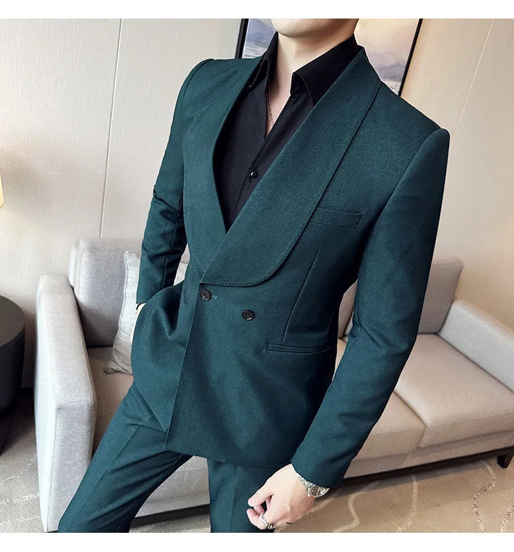 Double-Breasted Tuxedo Suit Real Old Money