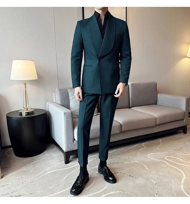 Double-Breasted Tuxedo Suit Real Old Money