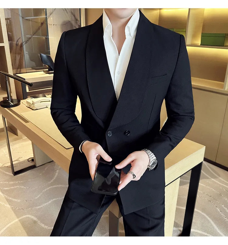 Double-Breasted Tuxedo Suit Real Old Money