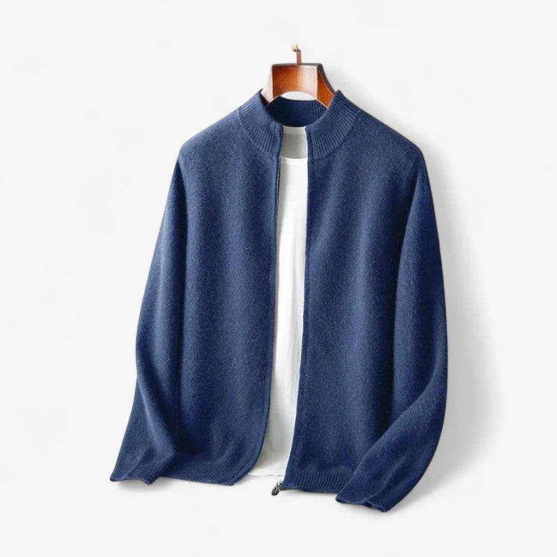 Full-Zip Wool Knit Cardigan ROM