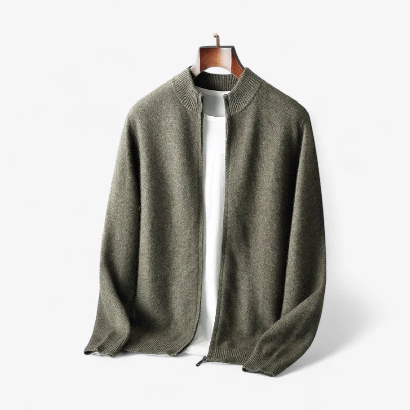 Full-Zip Wool Knit Cardigan ROM