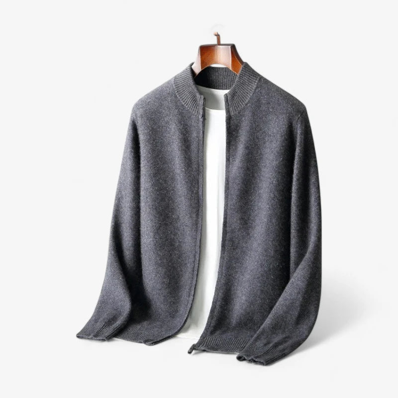 Full-Zip Wool Knit Cardigan ROM