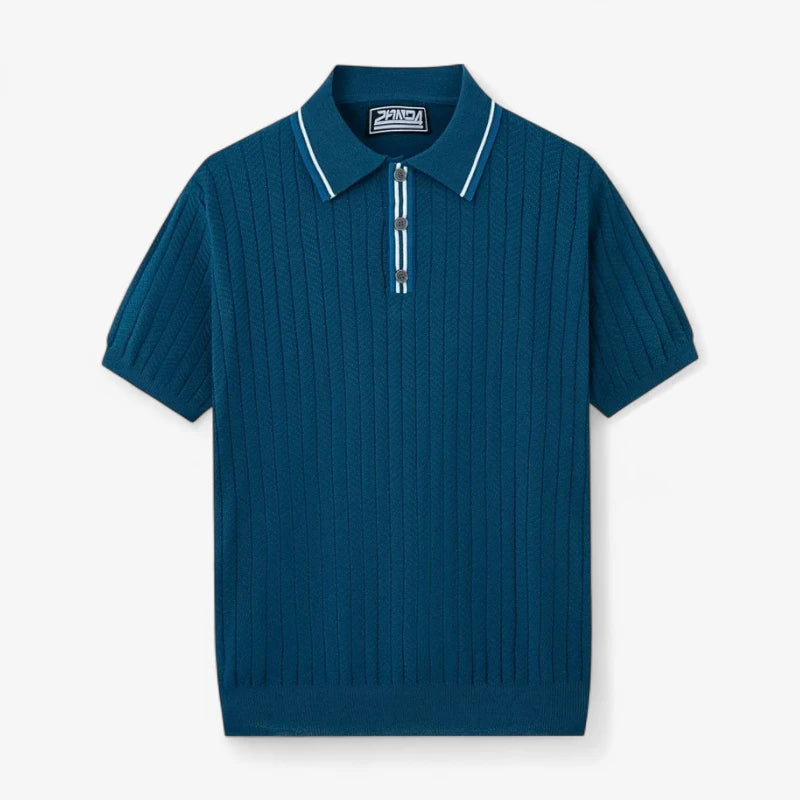 Knit Contrast Collar Polo Real Old Money