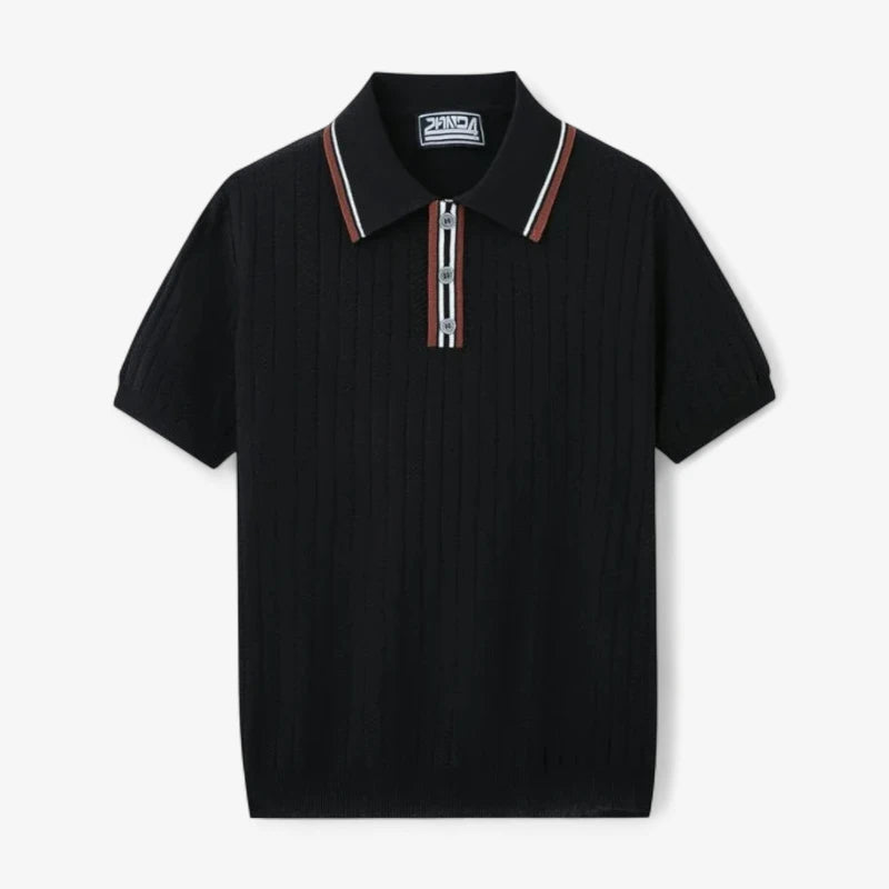 Knit Contrast Collar Polo Real Old Money
