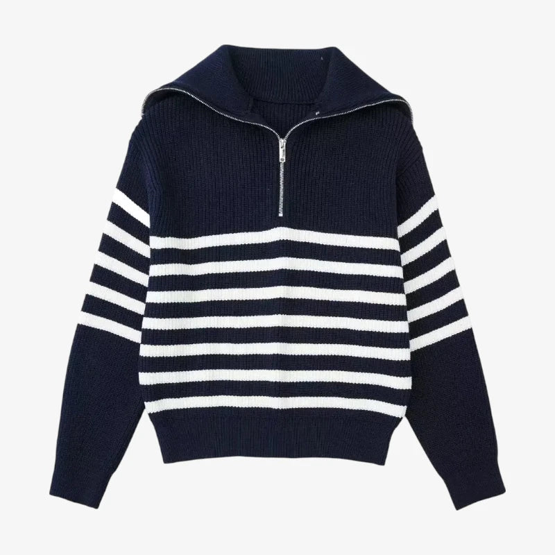Mariner Zip-Collar Knit Pullover Real Old Money