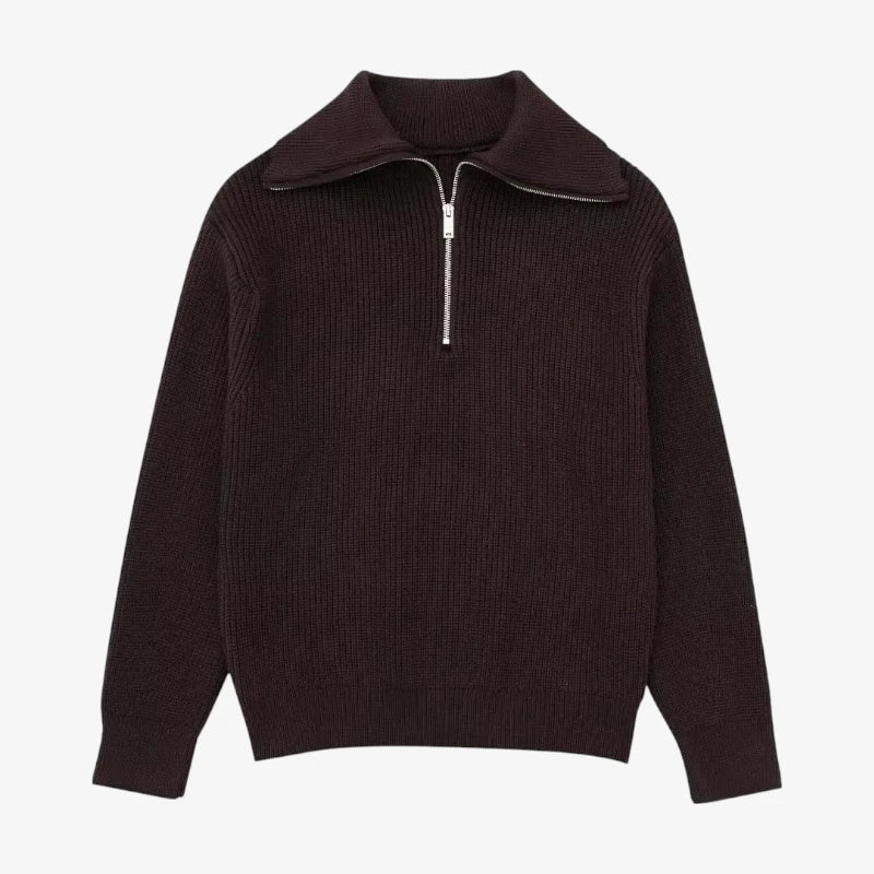 Mariner Zip-Collar Knit Pullover Real Old Money