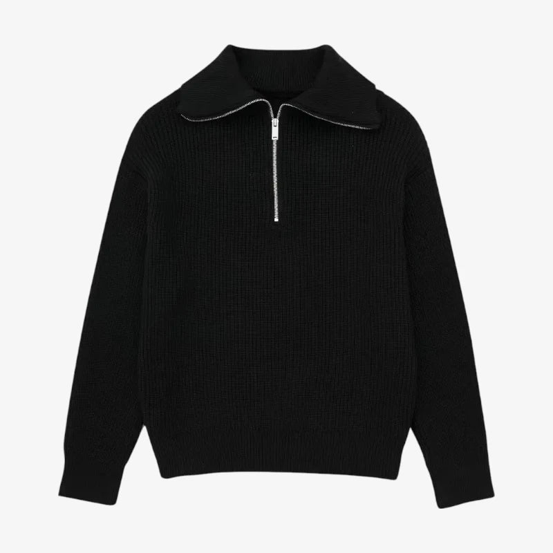 Mariner Zip-Collar Knit Pullover Real Old Money