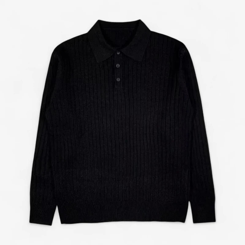 Men’s Knit Long Sleeve Polo Real Old Money