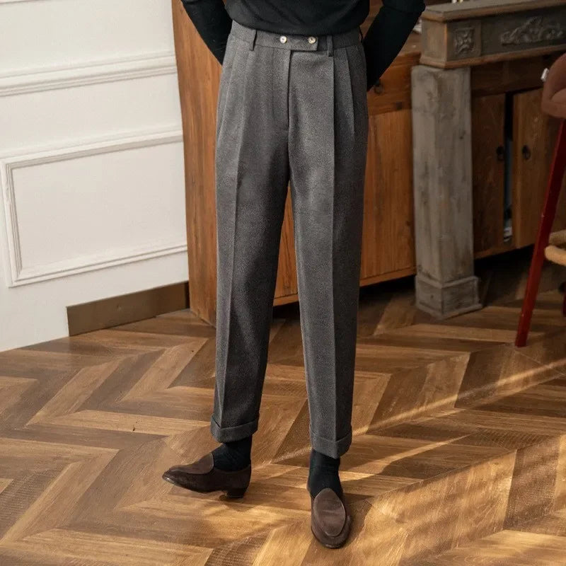 Men's Wool Trousers Old Money