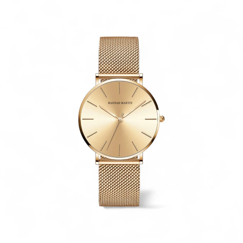Noir Curve Slim Leather Watch Real Old Money
