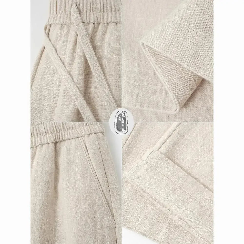 Old Money Linen Drawstring Pants Real Old Money