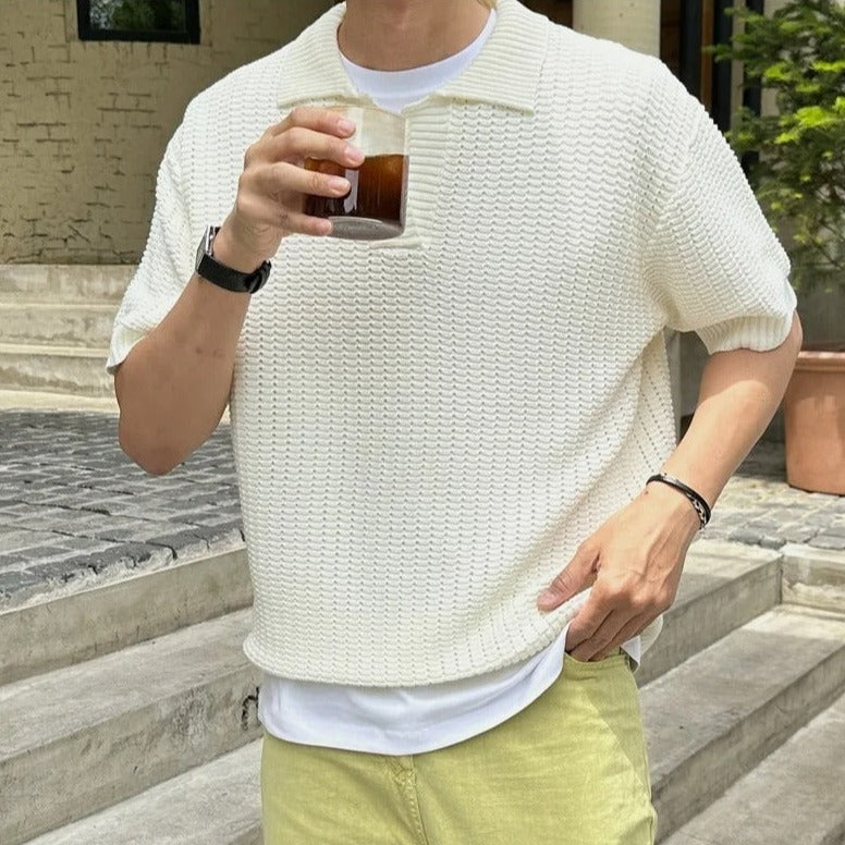 Old Money Mesh Knit Polo Real Old Money