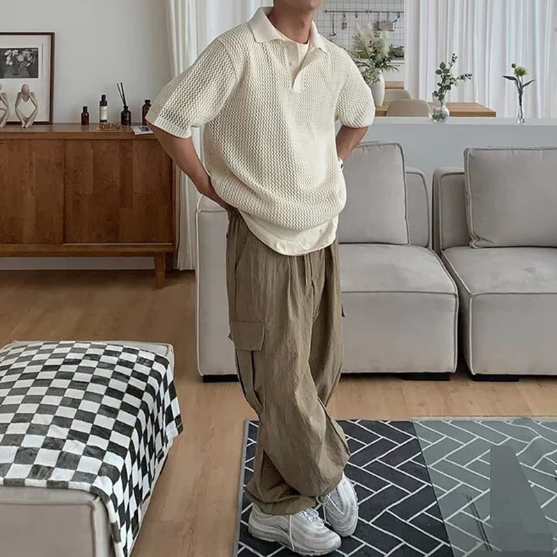 Old Money Mesh Knit Polo Real Old Money