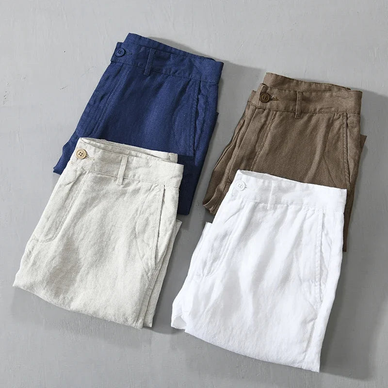 Old Money Pure Linen Shorts Real Old Money
