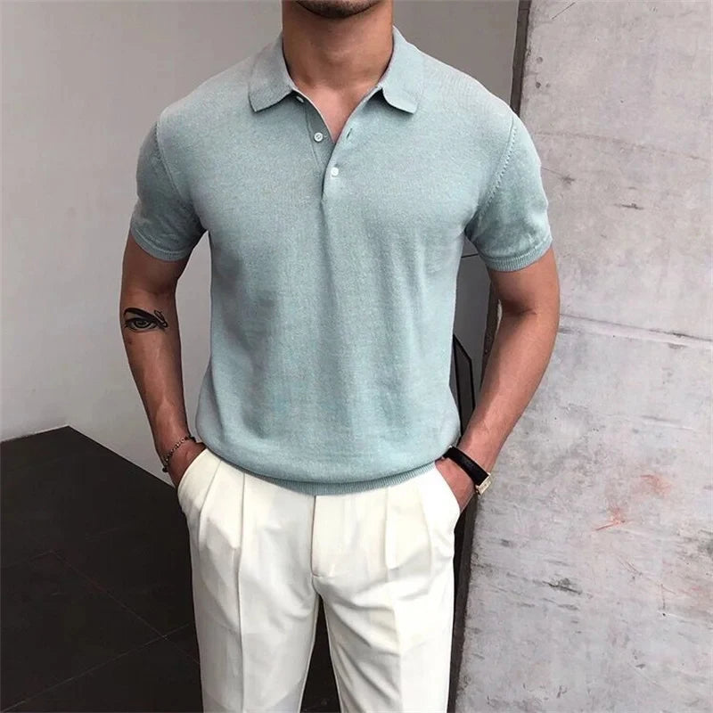 Old Money Taupe Knit Polo Real Old Money