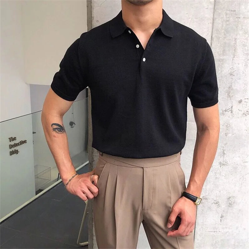 Old Money Taupe Knit Polo Real Old Money