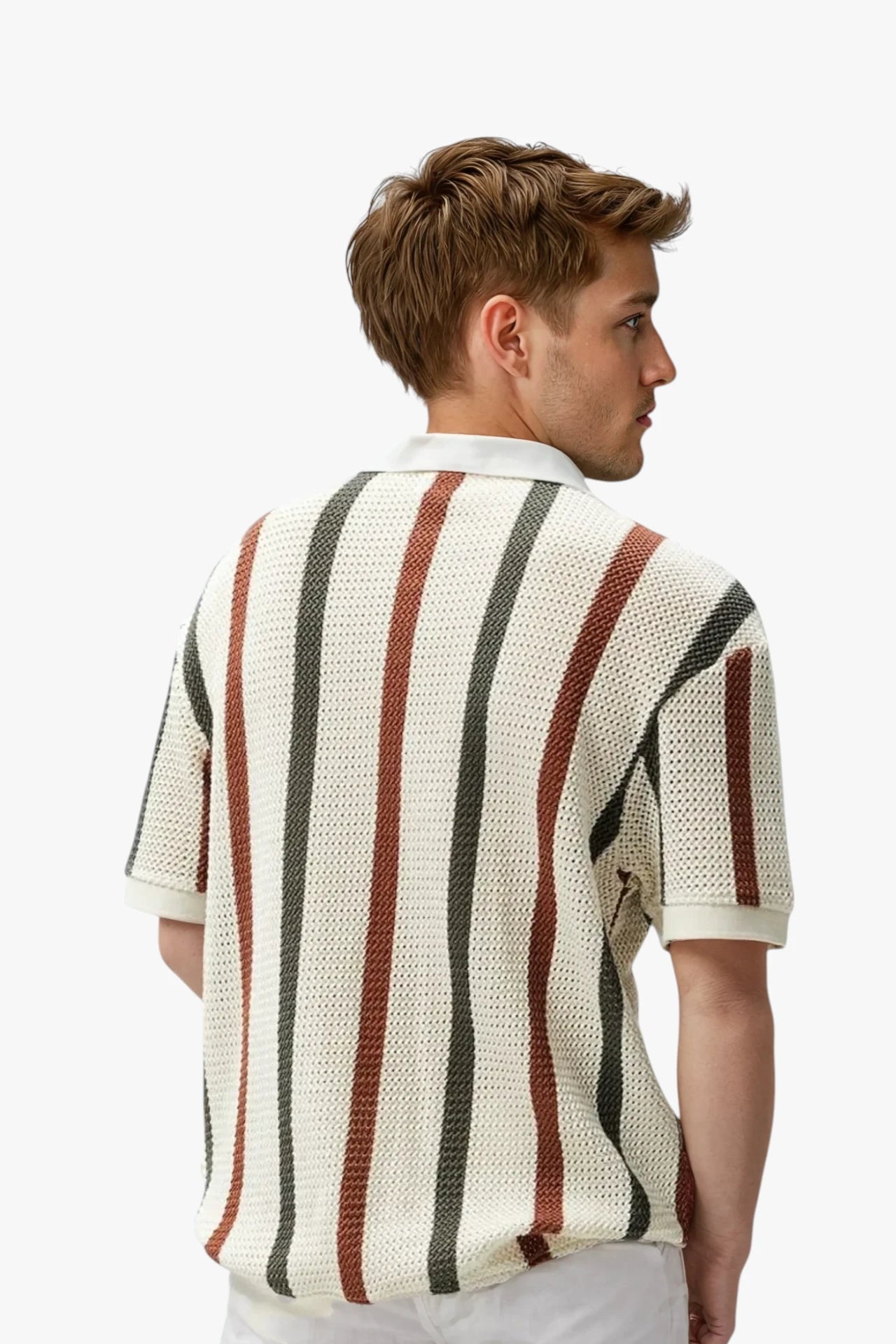 Retro Striped Knit Polo ROM