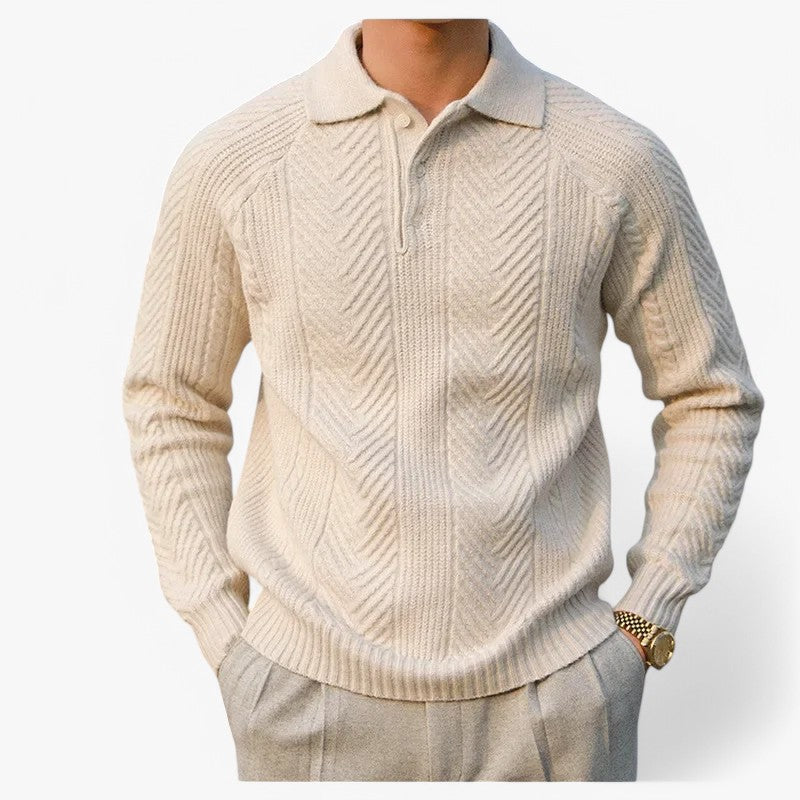 Textured Knitted Polo ROM