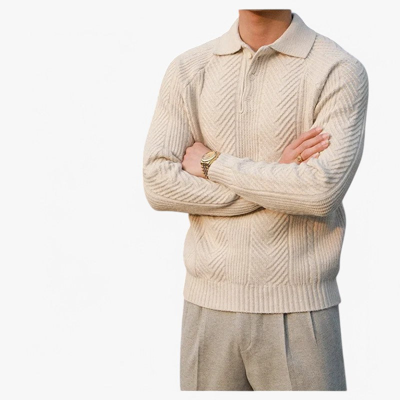 Textured Knitted Polo ROM