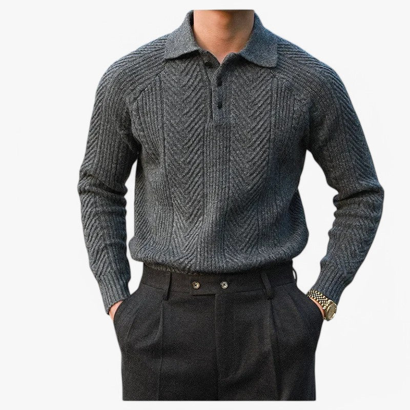 Textured Knitted Polo ROM