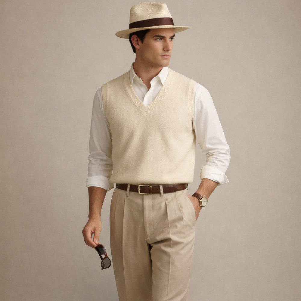 V-Neck Sweater Vest Old Money