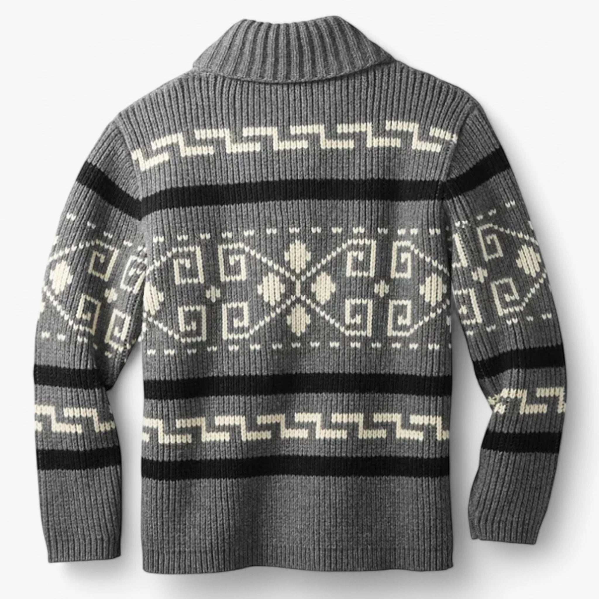 Vintage Geometric Knit Cardigan ROM