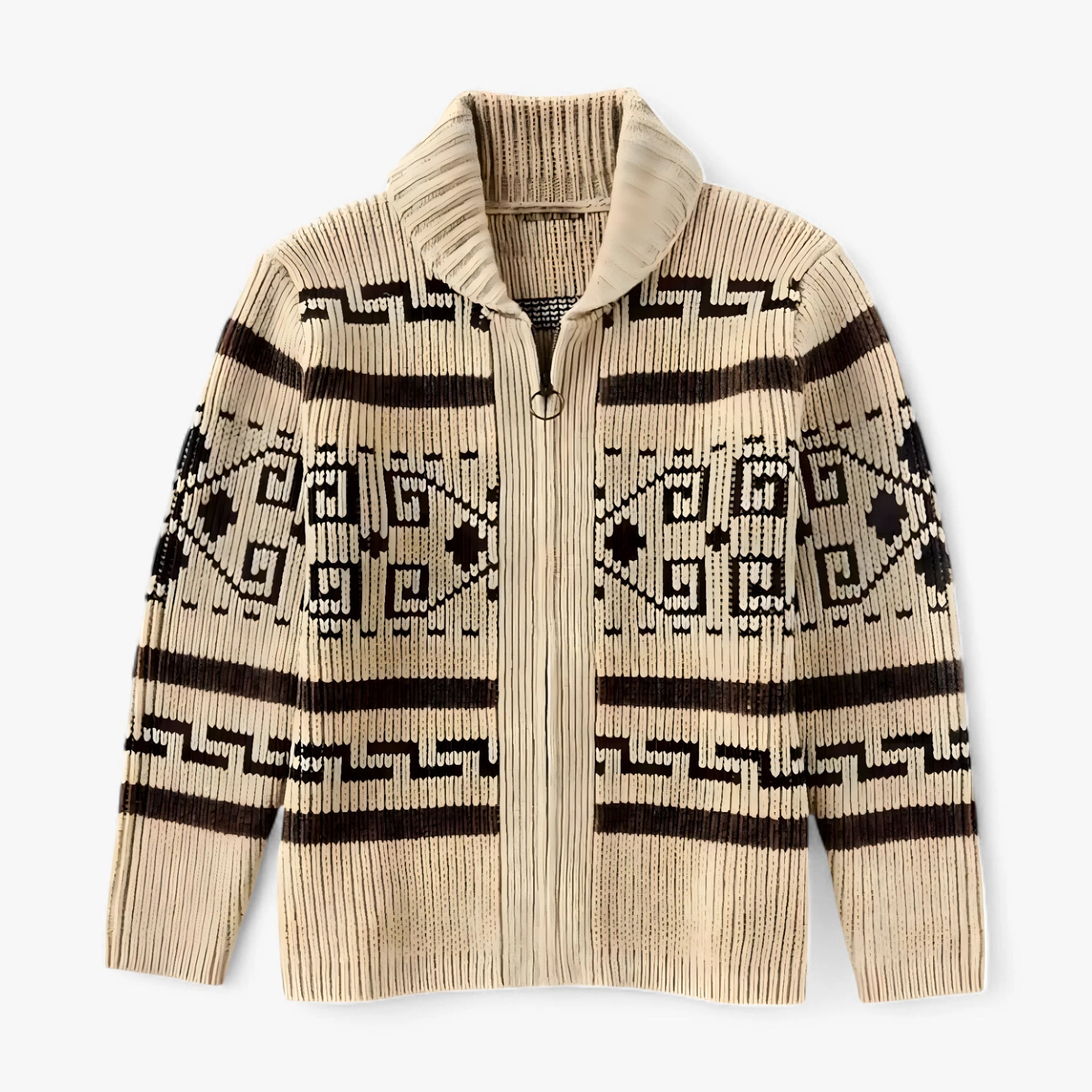 Vintage Geometric Knit Cardigan ROM