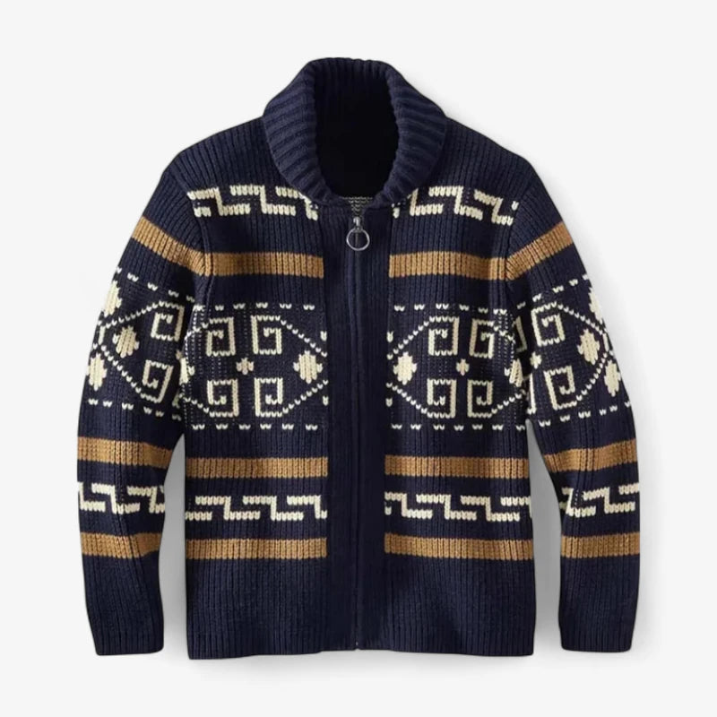 Vintage Geometric Knit Cardigan Real Old Money