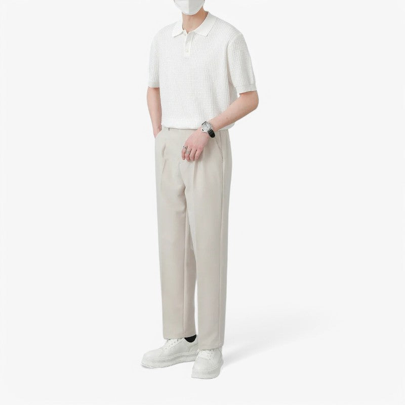 Waffle Knit Polo T-Shirt ROM