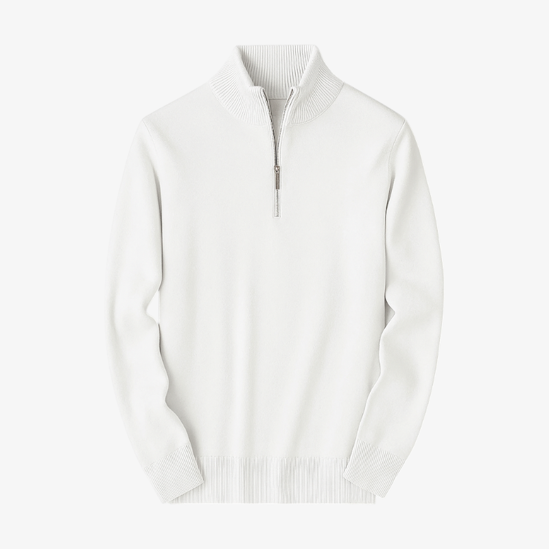 Zipper Collar Casual Sweater ROM