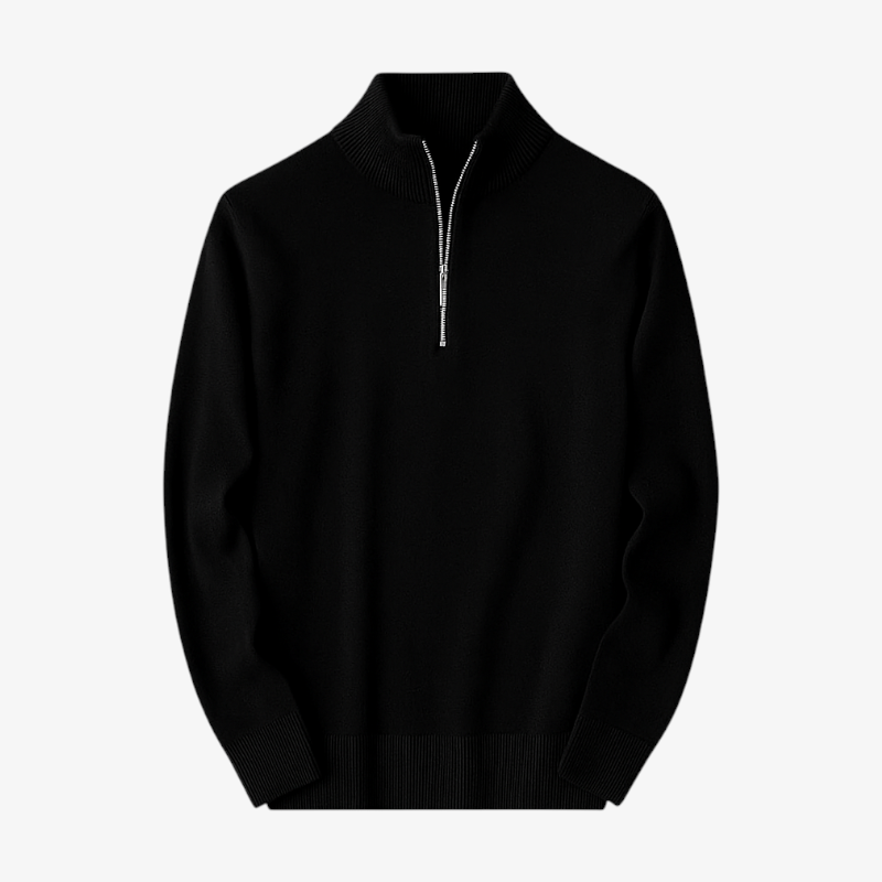 Zipper Collar Casual Sweater ROM