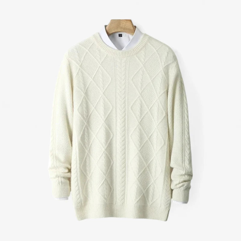 Cable-Knit Cashmere Sweater Real Old Money