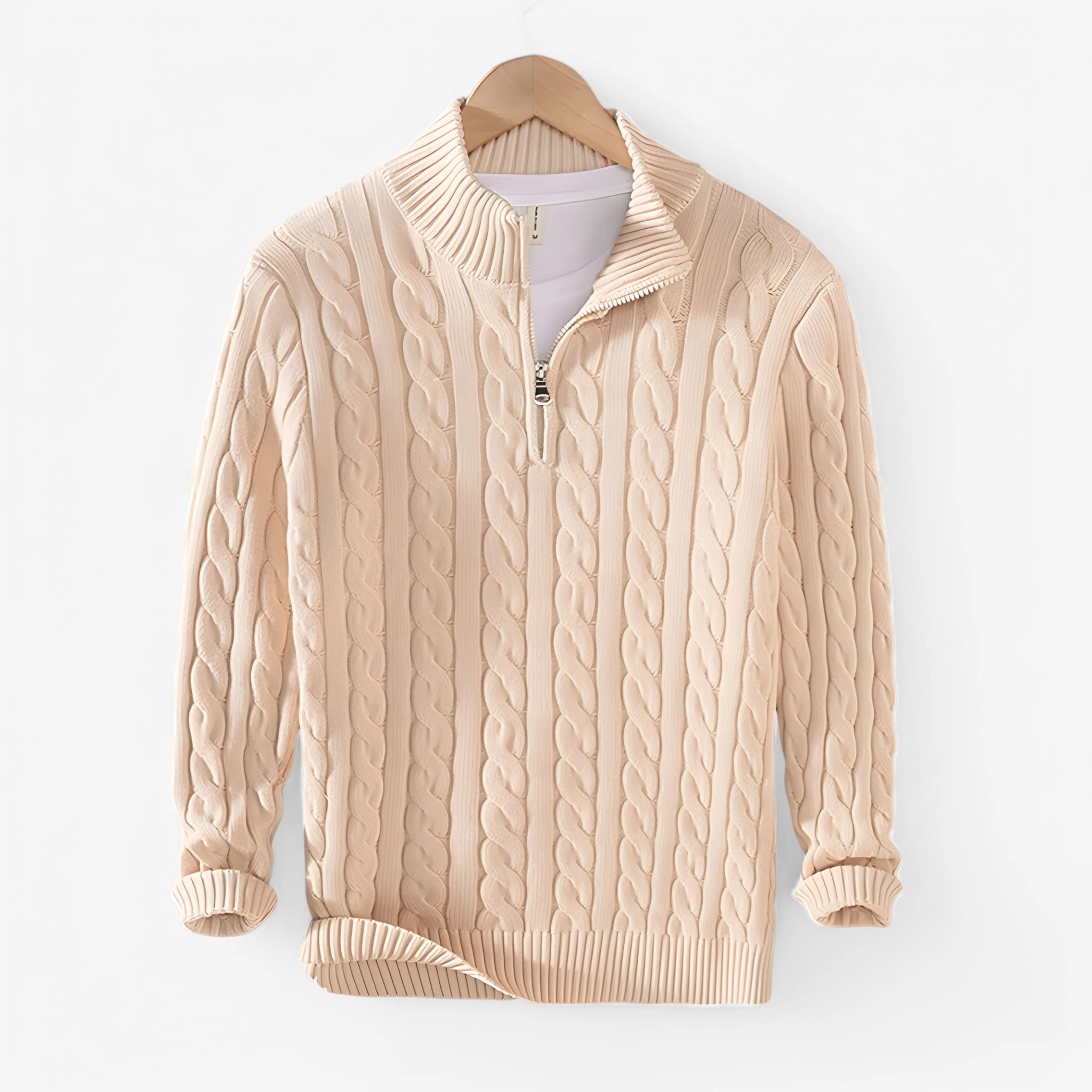 Cable Knit Half-Zip Sweater ROM