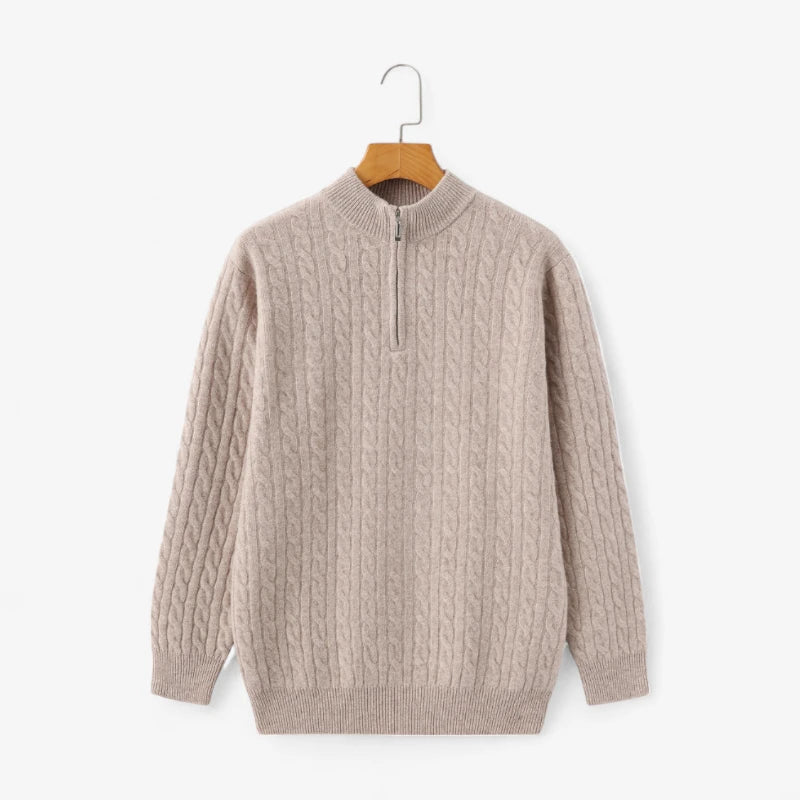 Cashmere Woven Half-Zip Pullover Real Old Money