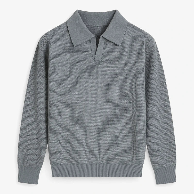 Casual Knit Turn-Down Collar ROM