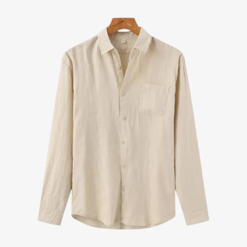 Casual Linen Long-Sleeve Shirt Real Old Money