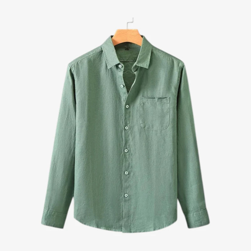 Casual Linen Long-Sleeve Shirt Real Old Money