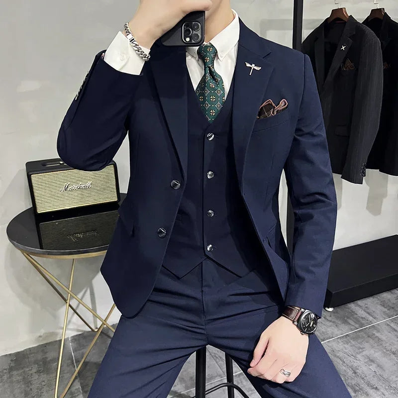 Charcoal 3-Piece Slim Fit Suit Real Old Money